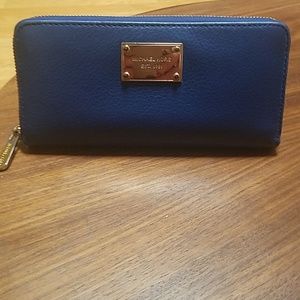 Michael Kors  blue zip around wallet